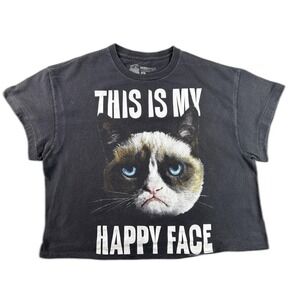 Grumpy Cat Meme Graphic Tee Mens L Black 100% Cotton Short Sleeve Crewneck